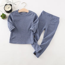 Load image into Gallery viewer, Unisex Kid's Ribbed Fitted Pajamas Top and Pant Set