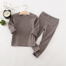 Load image into Gallery viewer, Unisex Kid's Ribbed Fitted Pajamas Top and Pant Set