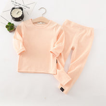 Load image into Gallery viewer, Unisex Kid's Ribbed Fitted Pajamas Top and Pant Set