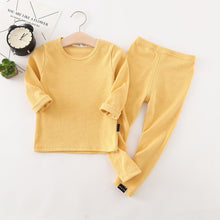 Load image into Gallery viewer, Unisex Kid's Ribbed Fitted Pajamas Top and Pant Set
