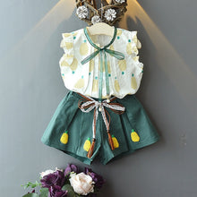 Load image into Gallery viewer, Girl Floral Sleeveless T-shirt+Solid Shorts 2PCS Suit Fashion 3-7T
