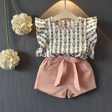 Load image into Gallery viewer, Girl Floral Sleeveless T-shirt+Solid Shorts 2PCS Suit Fashion 3-7T