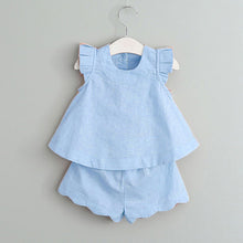 Load image into Gallery viewer, Girl Floral Sleeveless T-shirt+Solid Shorts 2PCS Suit Fashion 3-7T