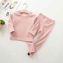 Load image into Gallery viewer, Unisex Kid's Ribbed Fitted Pajamas Top and Pant Set
