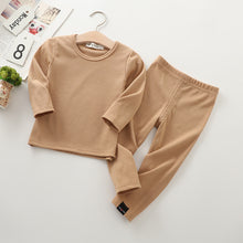 Load image into Gallery viewer, Unisex Kid's Ribbed Fitted Pajamas Top and Pant Set