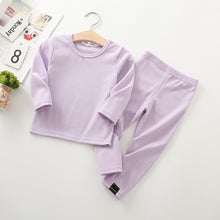 Load image into Gallery viewer, Unisex Kid's Ribbed Fitted Pajamas Top and Pant Set