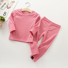 Load image into Gallery viewer, Unisex Kid's Ribbed Fitted Pajamas Top and Pant Set