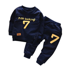 Load image into Gallery viewer, Unisex Cotton Long Sleeve Tracksuit T-Shirt Pants 2 Pcs/Suit