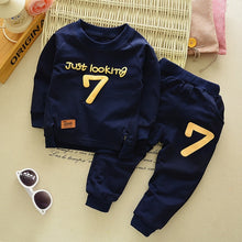 Load image into Gallery viewer, Unisex Cotton Long Sleeve Tracksuit T-Shirt Pants 2 Pcs/Suit
