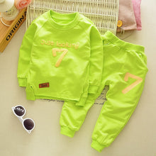 Load image into Gallery viewer, Unisex Cotton Long Sleeve Tracksuit T-Shirt Pants 2 Pcs/Suit