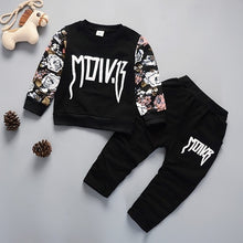 Load image into Gallery viewer, Unisex Cotton Long Sleeve Tracksuit T-Shirt Pants 2 Pcs/Suit