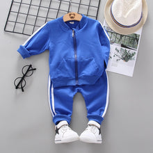 Load image into Gallery viewer, Unisex Cotton Long Sleeve Tracksuit T-Shirt Pants 2 Pcs/Suit