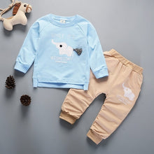 Load image into Gallery viewer, Unisex Cotton Long Sleeve Tracksuit T-Shirt Pants 2 Pcs/Suit