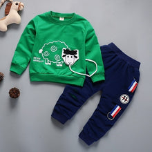 Load image into Gallery viewer, Unisex Cotton Long Sleeve Tracksuit T-Shirt Pants 2 Pcs/Suit