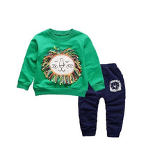Load image into Gallery viewer, Unisex Cotton Long Sleeve Tracksuit T-Shirt Pants 2 Pcs/Suit