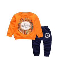 Load image into Gallery viewer, Unisex Cotton Long Sleeve Tracksuit T-Shirt Pants 2 Pcs/Suit