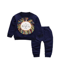 Load image into Gallery viewer, Unisex Cotton Long Sleeve Tracksuit T-Shirt Pants 2 Pcs/Suit