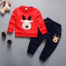 Load image into Gallery viewer, Unisex Cotton Long Sleeve Tracksuit T-Shirt Pants 2 Pcs/Suit