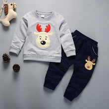 Load image into Gallery viewer, Unisex Cotton Long Sleeve Tracksuit T-Shirt Pants 2 Pcs/Suit