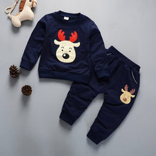 Load image into Gallery viewer, Unisex Cotton Long Sleeve Tracksuit T-Shirt Pants 2 Pcs/Suit