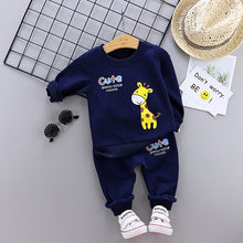 Load image into Gallery viewer, Unisex Cotton Long Sleeve Tracksuit T-Shirt Pants 2 Pcs/Suit