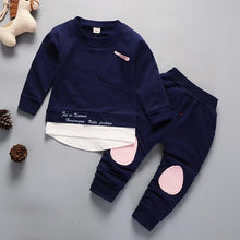 Load image into Gallery viewer, Unisex Cotton Long Sleeve Tracksuit T-Shirt Pants 2 Pcs/Suit