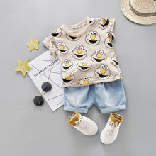 Load image into Gallery viewer, Boy Clothing Set T-Shirt Cartoon and Shorts Suit Denim Outfit