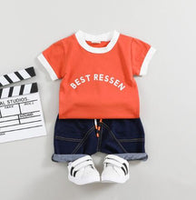 Load image into Gallery viewer, Unisex Cotton Letter Short Sleeves T-Shirt 2PCS/set