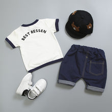 Load image into Gallery viewer, Unisex Cotton Letter Short Sleeves T-Shirt 2PCS/set