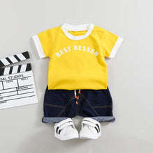 Load image into Gallery viewer, Unisex Cotton Letter Short Sleeves T-Shirt 2PCS/set