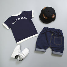 Load image into Gallery viewer, Unisex Cotton Letter Short Sleeves T-Shirt 2PCS/set