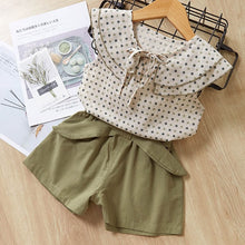 Load image into Gallery viewer, Girls summer Clothing Floral Chiffon Halter+Embroidered Shorts Straw