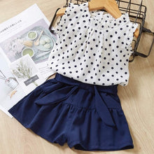 Load image into Gallery viewer, Girls summer Clothing Floral Chiffon Halter+Embroidered Shorts Straw