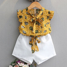Load image into Gallery viewer, Girls Beautiful Floral Flower Sleeve, O-neck Clothing, Shorts Suit 2Pcs Clothes