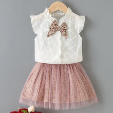 Load image into Gallery viewer, Girls Beautiful Floral Flower Sleeve, O-neck Clothing, Shorts Suit 2Pcs Clothes