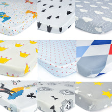 Load image into Gallery viewer, 100% Cotton Fitted Sheet For Baby Crib Mattress Cover Protector
