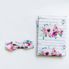 Load image into Gallery viewer, Organic Baby Girl Swaddle Blanket Floral Print