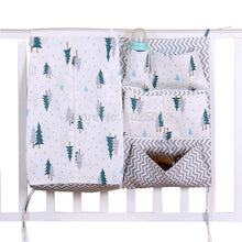 Load image into Gallery viewer, Newborn Cot Crib Bedding Set Baby With Storage Pockets Diaper Bag Crib Organizer