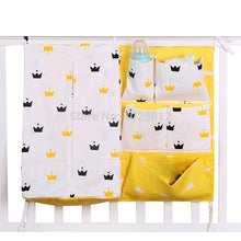 Load image into Gallery viewer, Newborn Cot Crib Bedding Set Baby With Storage Pockets Diaper Bag Crib Organizer