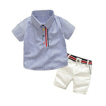 Load image into Gallery viewer, Children Clothing Sets Tops/Shorts Belt 3 Pcs