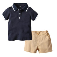 Load image into Gallery viewer, Children Clothing Sets Tops/Shorts Belt 3 Pcs