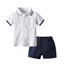 Load image into Gallery viewer, Children Clothing Sets Tops/Shorts Belt 3 Pcs