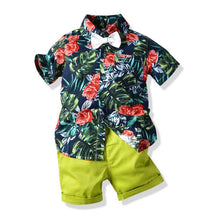 Load image into Gallery viewer, Children Clothing Sets Tops/Shorts Belt 3 Pcs