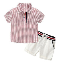 Load image into Gallery viewer, Children Clothing Sets Tops/Shorts Belt 3 Pcs