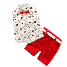 Load image into Gallery viewer, Children Clothing Sets Tops/Shorts Belt 3 Pcs