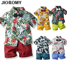 Load image into Gallery viewer, Children Clothing Sets Tops/Shorts Belt 3 Pcs