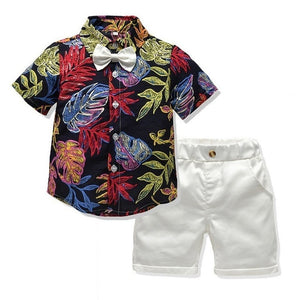 Children Clothing Sets Tops/Shorts Belt 3 Pcs