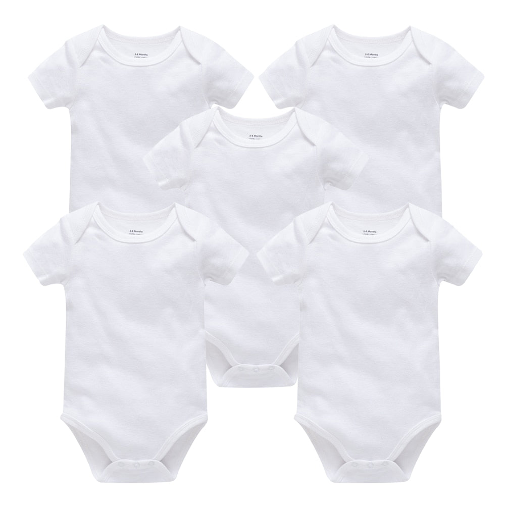 Solid White Short Sleeve bodysuits