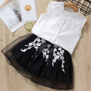 Beautiful Girls Floral Flower Sleeve O-neck Clothing Shorts Suit 2Pcs Clothes