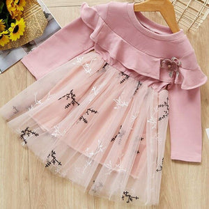 Girls Mesh Dress Rabbits Pattern